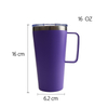 New Design 16oz Double Walled Stainless Steel Blank Sublimation Insulated Travel Coffee Tumbler Cup with Handle