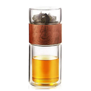 750ml High Quality Heat-resistant Unbreakable Glass Water Bottle with Tea Infuser Tea Bottle Glass Water Bottle with Time