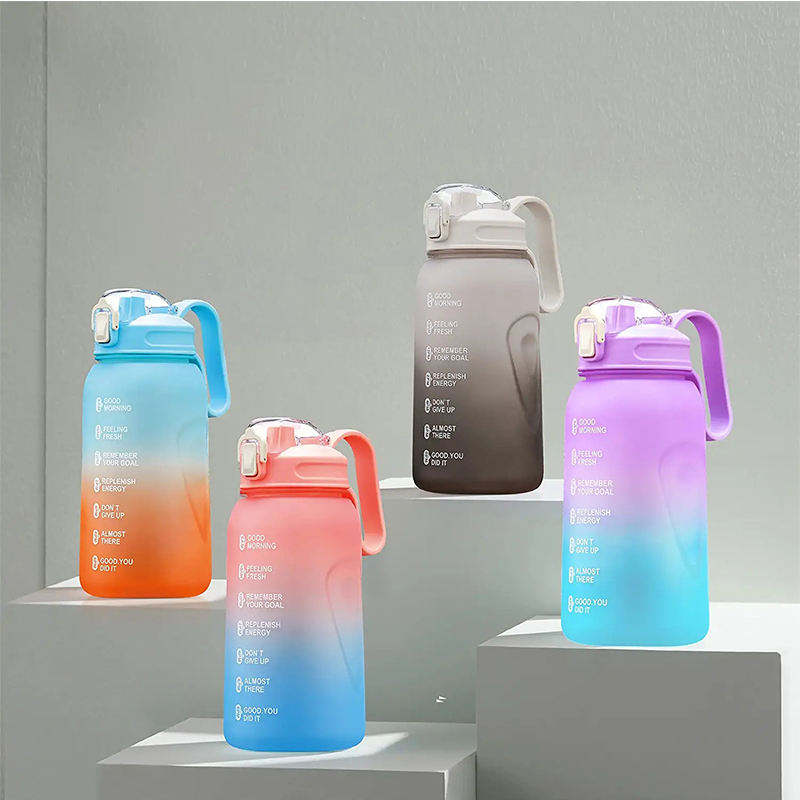2023 Bottiglie Per Acqua Colorful Water Bottle With Straw Lid for Gym Travel Camping Sports With Custom Logo
