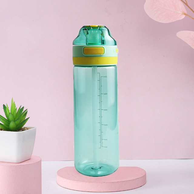 Plastic Water Bottle 750ml Transparent Oem Bpa Free Reusable Gym Sports Water Bottle Clear Water Bottle With Straw