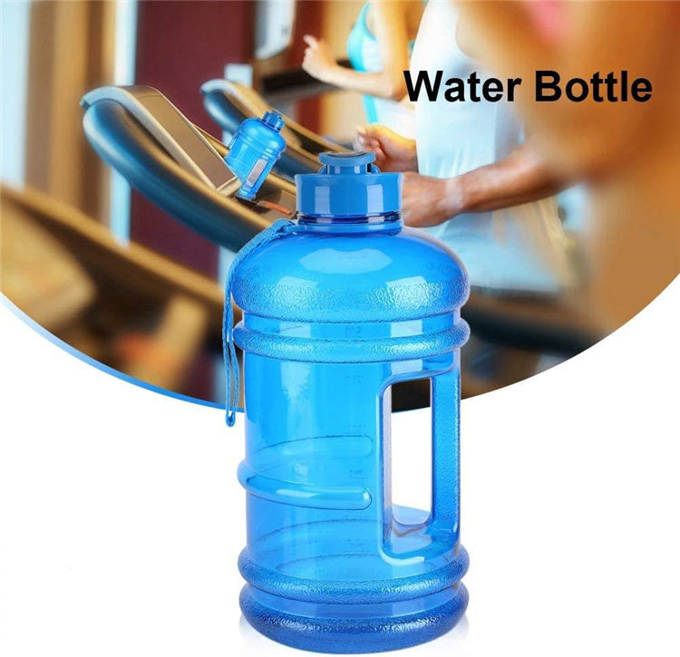 Custom Logo 64Oz Botella De Agua De 2 Litros Bpa Free Half Gallon Blue Plastic Sports Gym Water Bottle