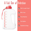 1 Gallon Portable Transparent Bottles Plastic Sports Water Bottle With Straw Handle