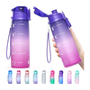 Wholesale Customized 32Oz Wide Mouth Leakproof Motivational Plastic Sports Water Bottle With Time Marker