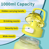 Custom Wholesale BPA Free Fitness Water Bottle Motivational Colorful 1000ml Straw Drinking Plastic Water Bottle With Time Marker