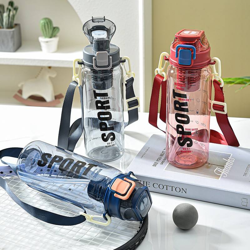 Large Capacity Straight Mouth Plastic Water Cup Portable and Simple 700ml 900ml 1500ml Water Bottle
