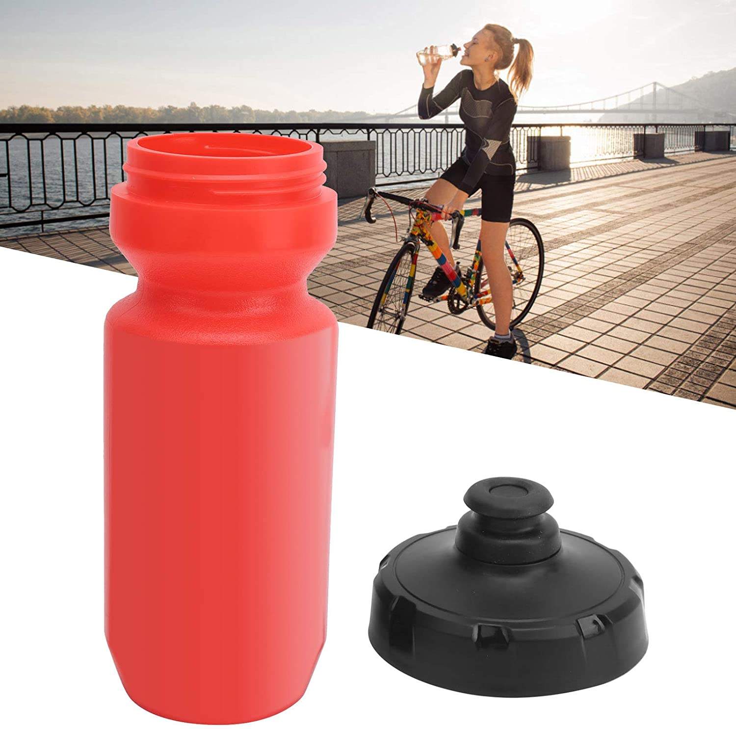 HDPE WATER BOTTLEBike Water Bottle Bicycle Kettle Self Sealing Leakage Proof Jet Valve Broken Resistant for Travel for Outdoor