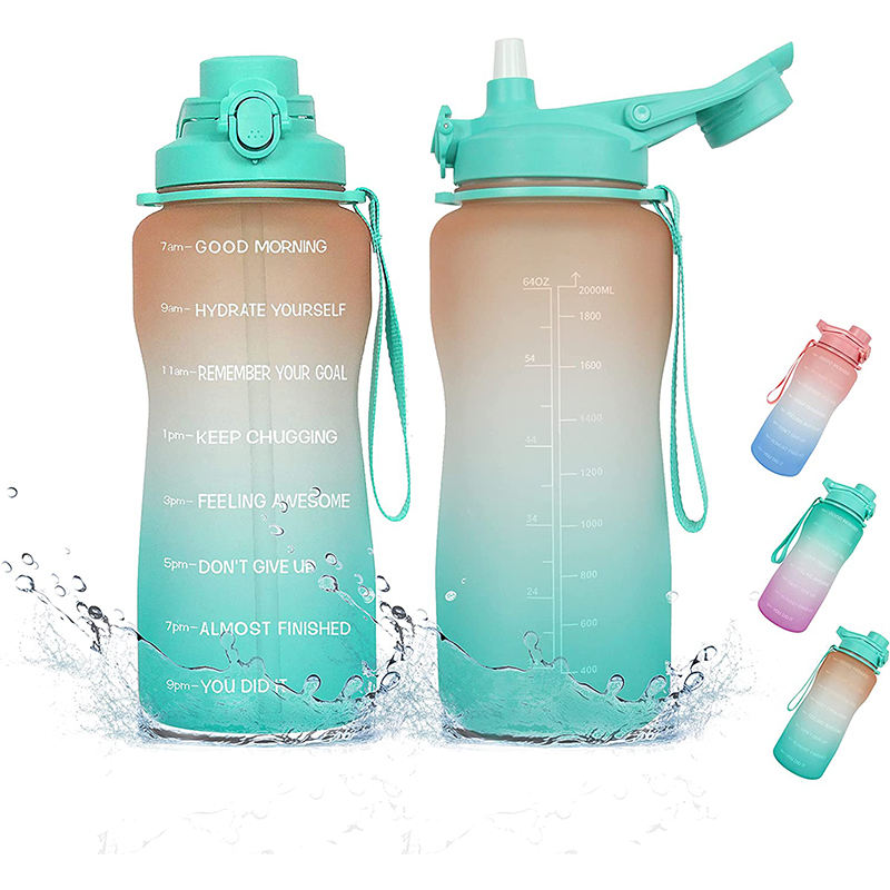 Large 75oz Motivational Water Bottle with Time Marker & Straw,Leakproof BPA Free Hydration Water Jug Ensure You Drink Water
