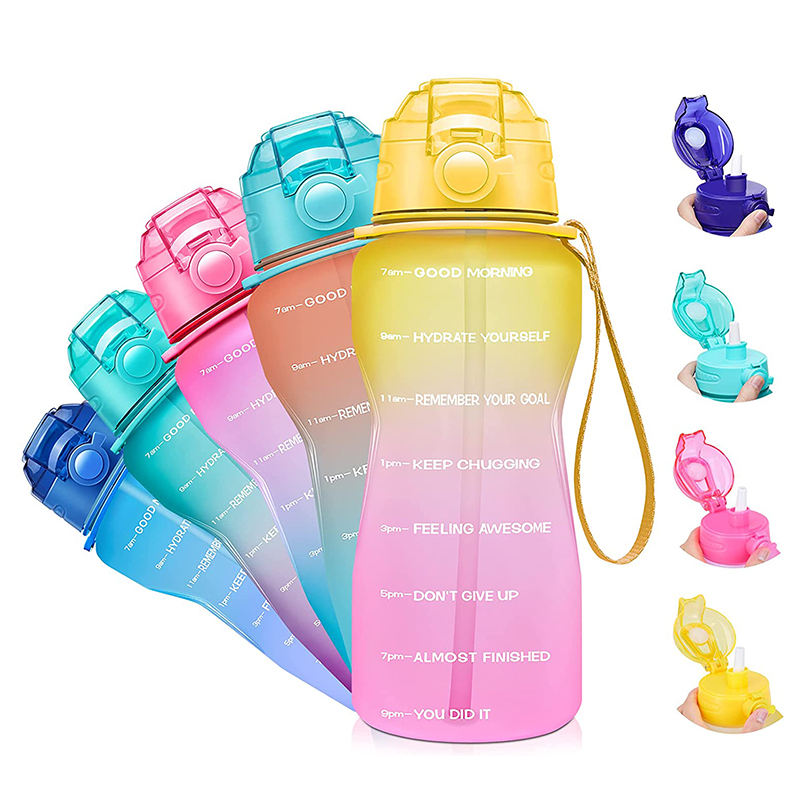 2 Litre/1 Gallon Plastic Large Capacity Portable Tritan Portable Sport Popular Custom logo Gym Water Bottle for Gym