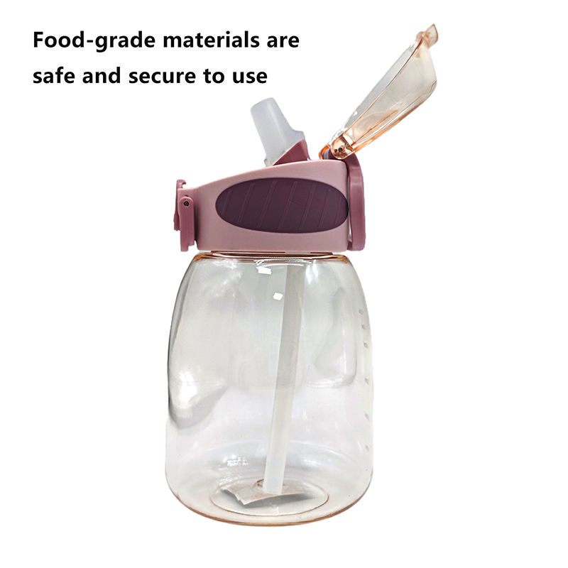 Custom Logo 600Ml Graduated Clear Transparent Kids Plastic Water Bottle Wholesale Bottles With Handle