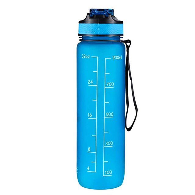 Gym Sport Bottle Custom Logo Plastic 1L Reusable Time Marker Bpa-free Water Bottles