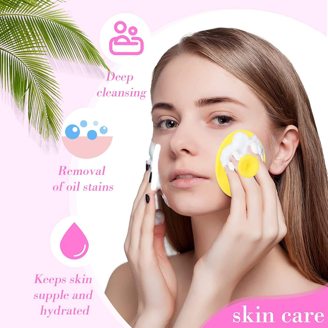 Portable Soft Facial Cleaning Brushes Scrub Silicone Face Washing Massage Cleaner Silicone Scrubber Face Brush
