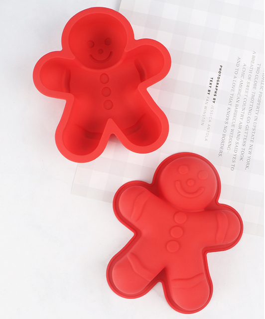 BPA Free Gingerbread Man Shape Silicone Candy Cake Cookie Chocolate Mold