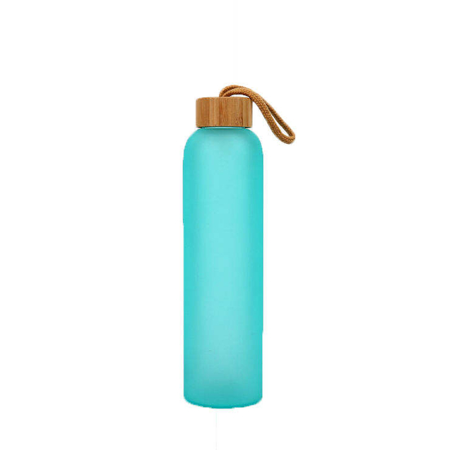 Custom Glass Drinking Bottle Water Bottle With Bamboo Lid