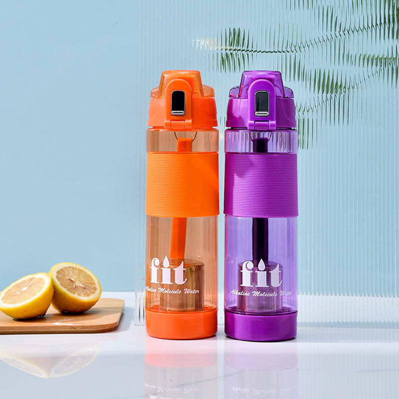 2024 New Product BPA Free Plastic Alkaline Hydrogen Sports Water Bottle with Stainless Steel Filter