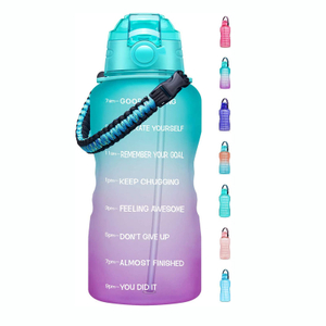 64OZ 1 Gallon 128 OZ Straw Motivational Time Marker Reminder Sports Water Bottle for Camping Workouts Outdoor Activity