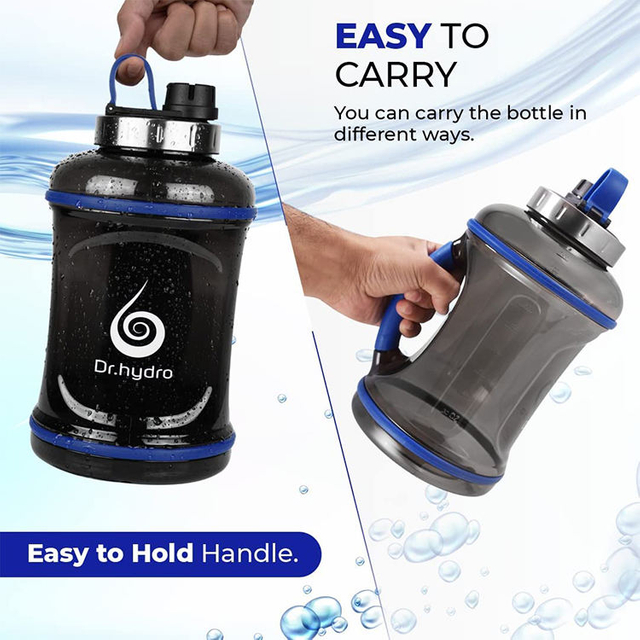Large Capacity Water Bottle 2.2L Plastic Sports Bottle for Outdoor Fitness, Running and Fitness Training with Handle