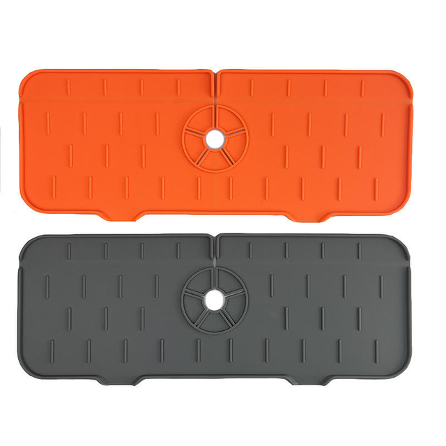 Kitchen Gadgets Silicone Faucet Mat Sink Splash Catcher Mat Splash Guard Mat
