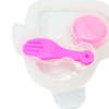 Silicone Bento Container BPA Free Food Storage Organizer Leakproof Heart Shape Lunch Box With Fork and Spoon