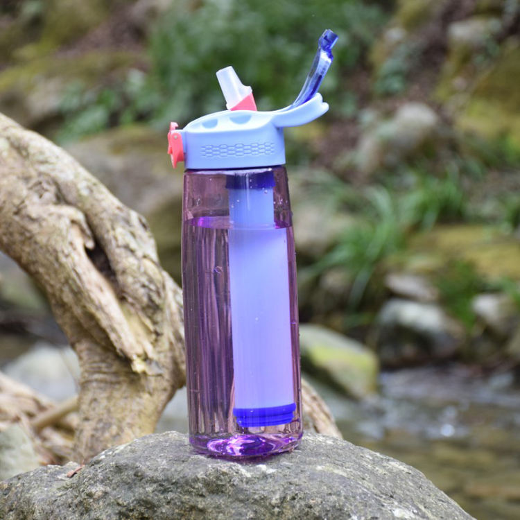 650ml Outdoor Portable Plastic Tritan Sports Carbon Water Bottle With Filter