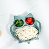 Easy to Clean BPA Free Silicone Non Toxic Suction Plate Divided for Toddler Baby Silicone Owl Shape Kids Plate
