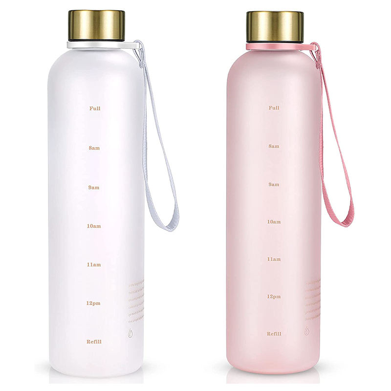 Free Shipping Water Bottle With Time Marker 32 OZ, 1 Liter, Water Bottles