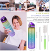 32 Oz 1 Liter 1000ml Hot Sale Motivational Water Bottle With Time Marker Plastic Sleeve Gym Fitness Sports