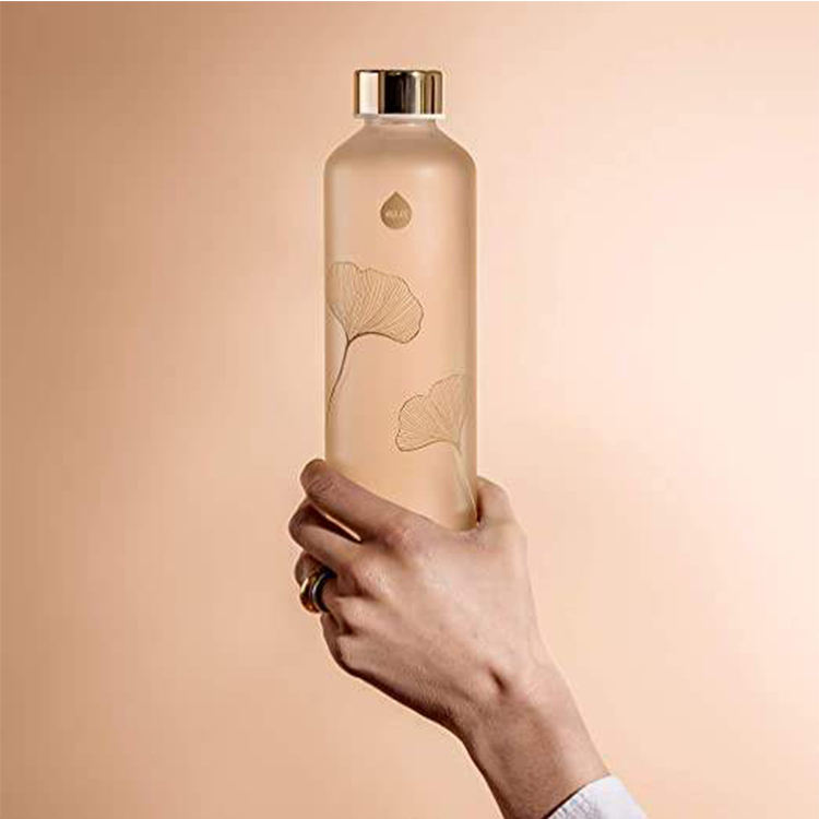 Bpa-Free 32 Oz High Borosilicate Glass Water Bottle With Time Mark