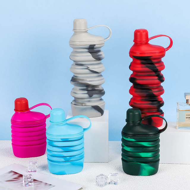 500ML BPA Free Silicone Leak-proof Reusable Travel Collapsible Water Bottle