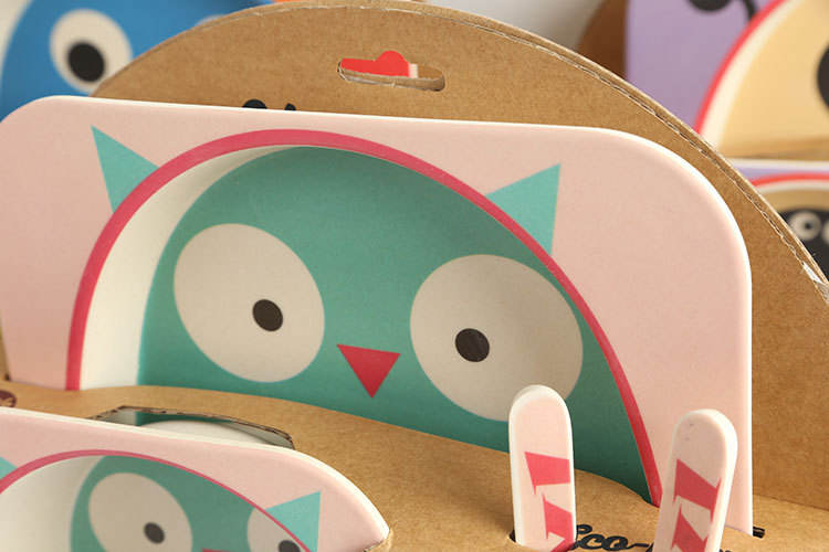 Customized Bamboo Fiber Tableware Children Baby Feeding Set Plate Cartoon Bowls for Baby