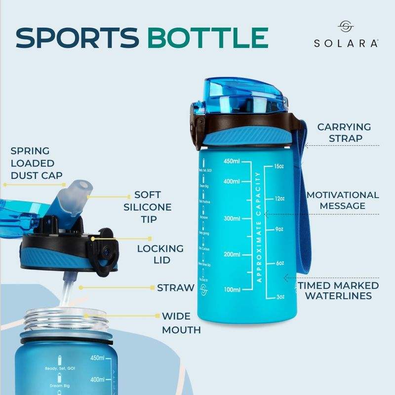 Popular Cartoon Children's Plastic Motivational Sports Drinking Water Bottle Duck Mouth Cup with Straw for Kids