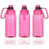 High Quality Transparent Outdoor Plastic Motivational Water Drink Bottle 64 Oz With Time Marker Handle