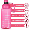 High Quality Transparent Outdoor Plastic Motivational Water Drink Bottle 64 Oz With Time Marker Handle