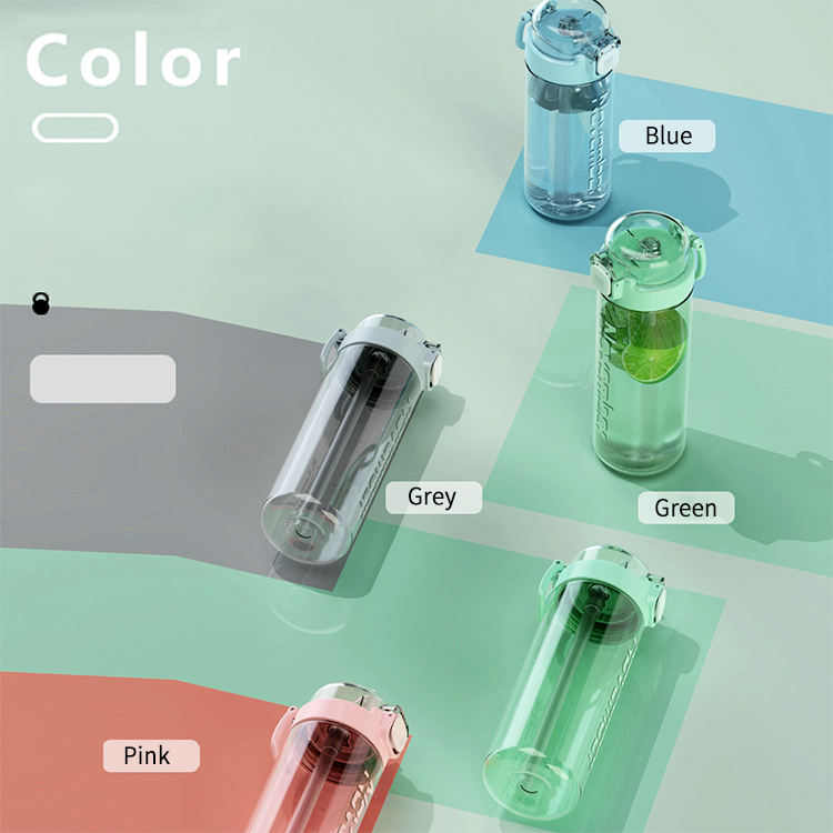 500ml/600ml BPA Free Sports Plastic Water Bottle Leakproof Frosted Fitness Sports Water Bottle with Handle