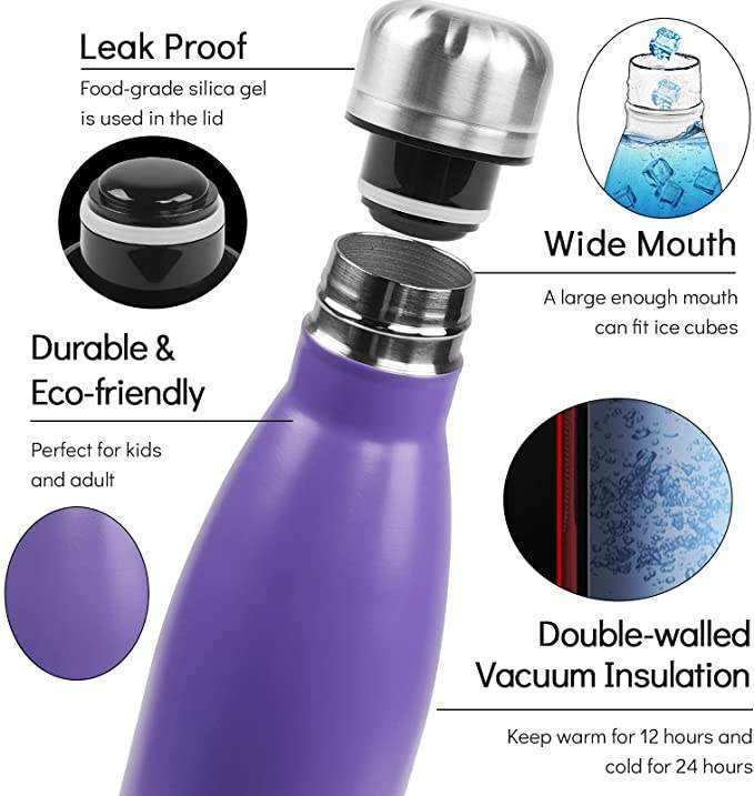 Bpa Free Bouteille Isotherme Inox 500Ml 17Oz Sport Sublimation Insulated Double Wall Stainless Steel Water Bottles With Custom L