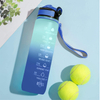BPA Free Tritan Plastic 32oz Motivational Fitness Sports Water Bottle With Time Marker Leakproof Flip Top