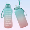 Large Capacity 2000ml Scale Sports Water Cup Portable Straw Plastic Kettle