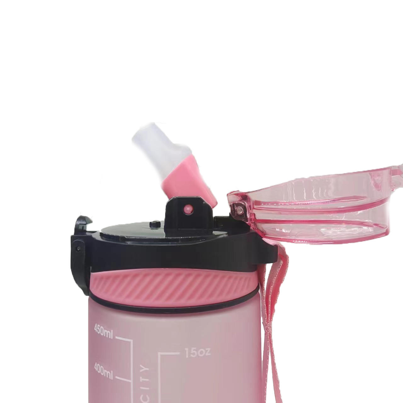 450ml Bpa Free Reusable Tritan Plastic Sports Drink Water Bottle for Kids With Straw Good Quality