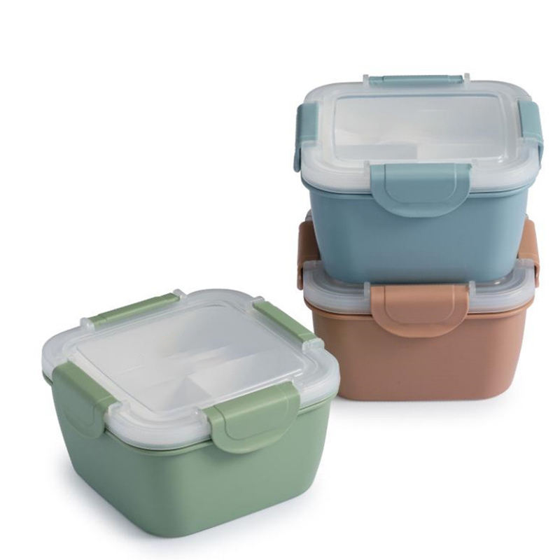 2024 Hot Seller Cute Back to School Food Container Plastic Storage Box Kids Bento Lunch Box With Dividers Kitchen and Home