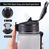 32oz Gradient Large Motivational Fitness Sports Water Bottle Reusable with Straw BPA Free Leakproof Plastic Bottle