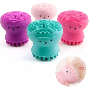 Portable Octopus Shape Face Soft Facial Brush Silicone Facial Cleansing Brush for Woman