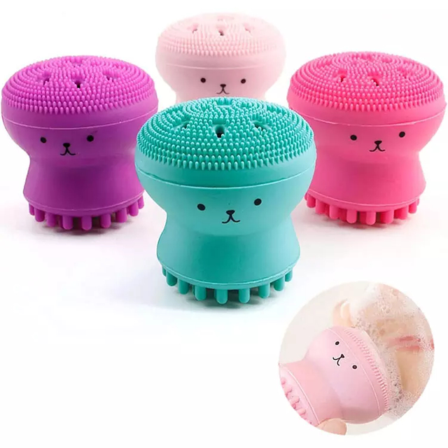 Portable Octopus Shape Face Soft Facial Brush Silicone Facial Cleansing Brush for Woman