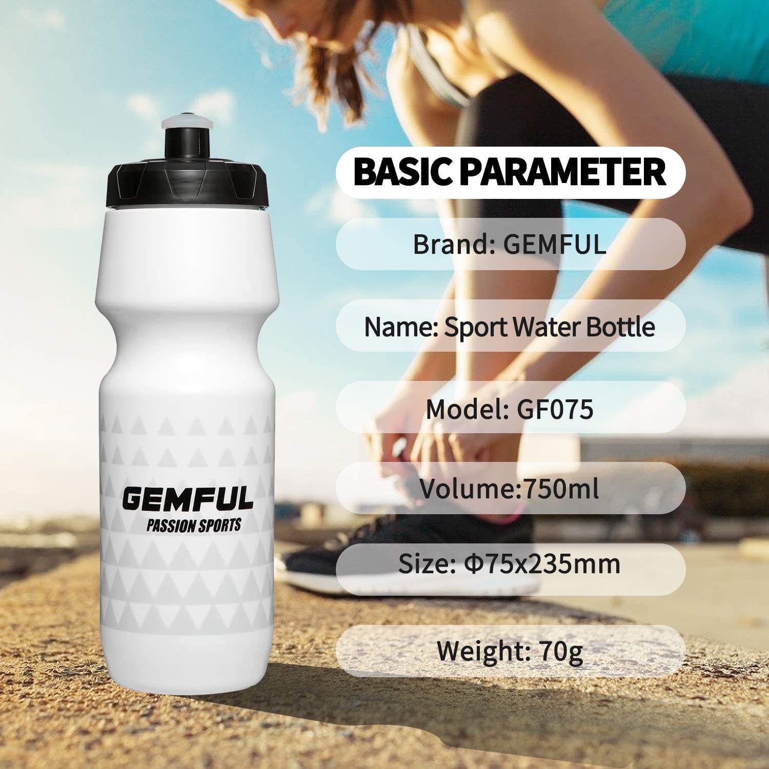 Factory 750ML LDPE Sport Water Bottle Plastic Bicycle Bike Water Bottle for Cycling Sports
