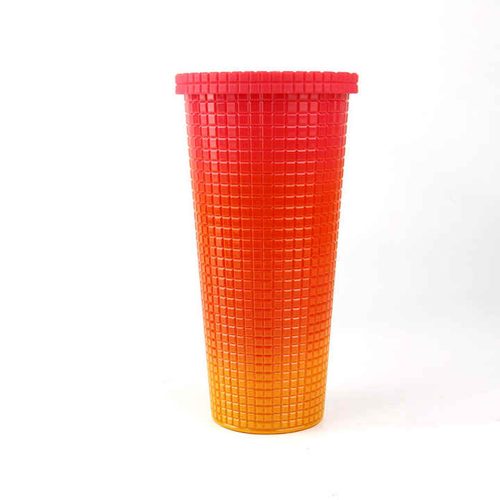 700ml High Appearance Level Color Wholesale Custom Portable Party Practical Plastic Water Cup With Straw