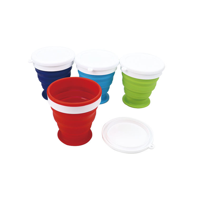 Silicone Folding Coffee Cup Portable Travel Reusable Collapsible Drink Bottle With Lids