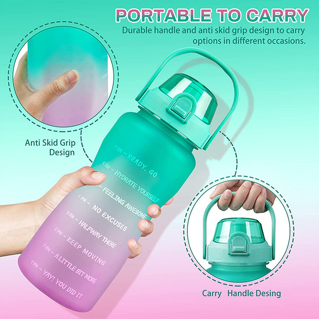 64 OZ/2L Water Bottle Factory Wholesale SBR Diving Outdoor Cup Cover Portable Strap Protective Sleeve With Strap