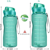 64 oz Large Daily Water Bottle With Time Mark and Straw Suitable for Outdoor Exercise in Gym
