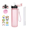 Sport Children Water Bottle with Two Lids Chug & Straw BPA Free Tritan Reusable Drinking Bottles for Kids