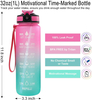Wholesale Customize Bpa Free 1000ml 1l 32oz 32 oz 1 Gallon Plastic Tritan Motivational Drinking Water Bottle with Time Marker