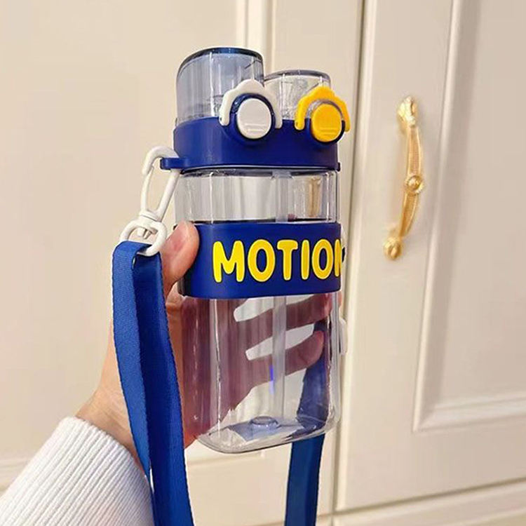 Botella Plastico Agua Summer Clear Plastic Gym Bottle With Straw Eco Friendly Leak Proof Water Bottles