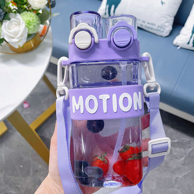 Botella Plastico Agua Summer Clear Plastic Gym Bottle With Straw Eco Friendly Leak Proof Water Bottles